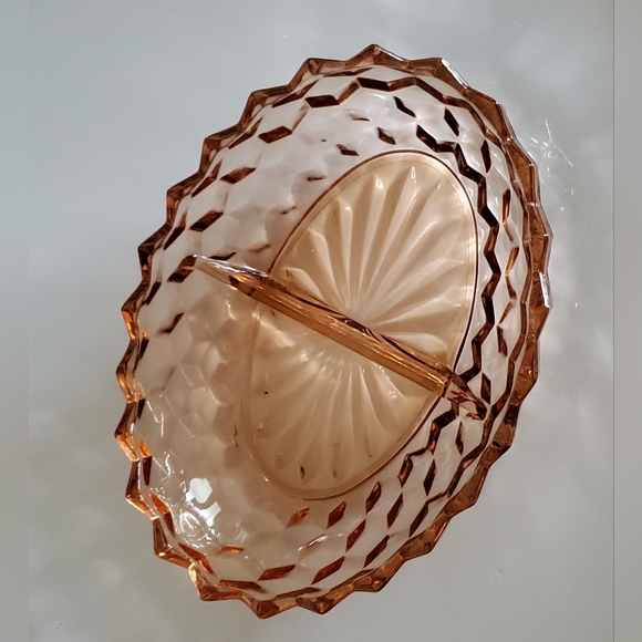 Vntg "Whitehall Peach" 2-Part 10" Oval Dish by Colony - Picture 9 of 16